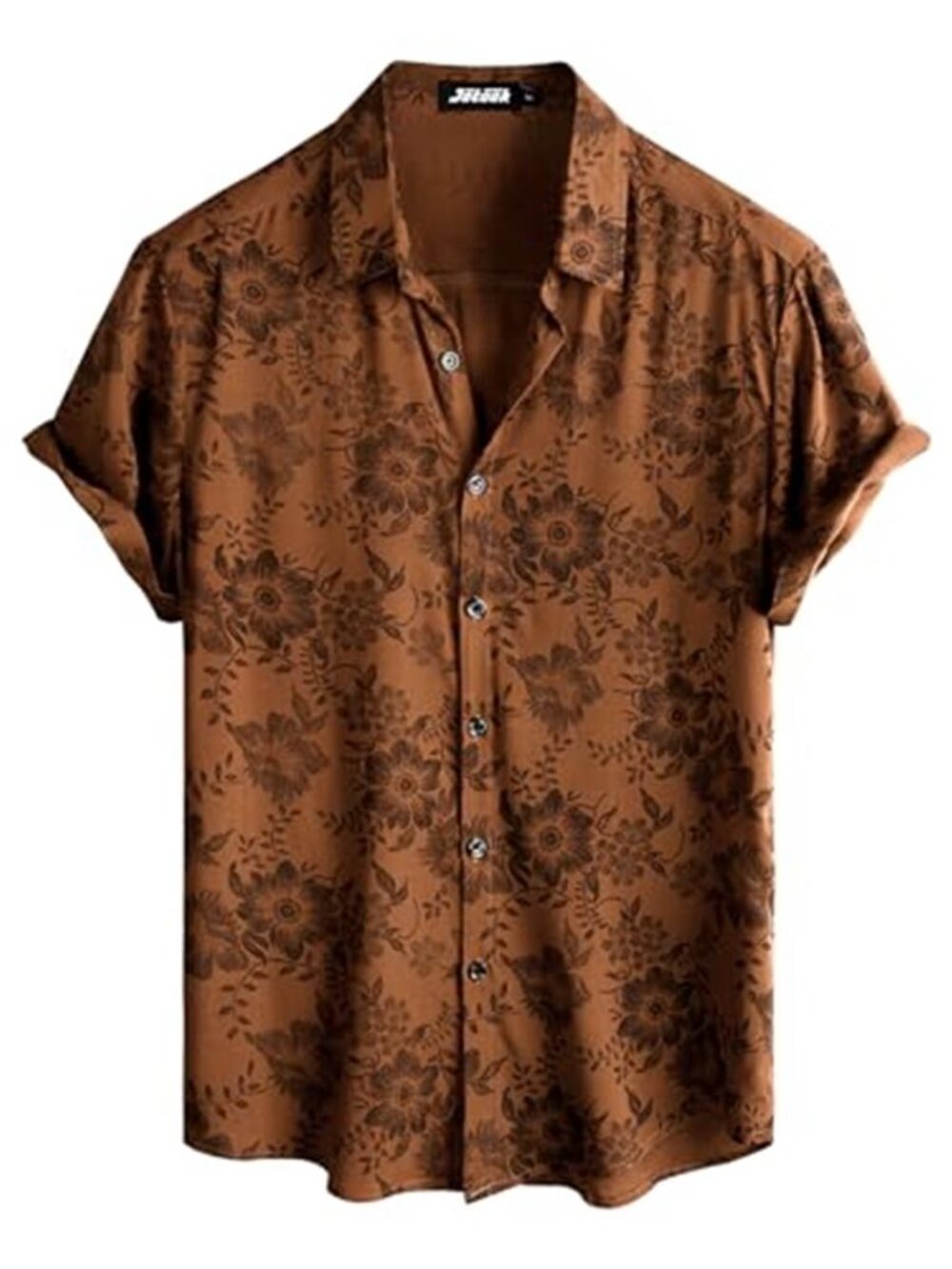 Mens Hawaiian Shirt Tropical Floral Button Down Beach Vacation Summer Rayon